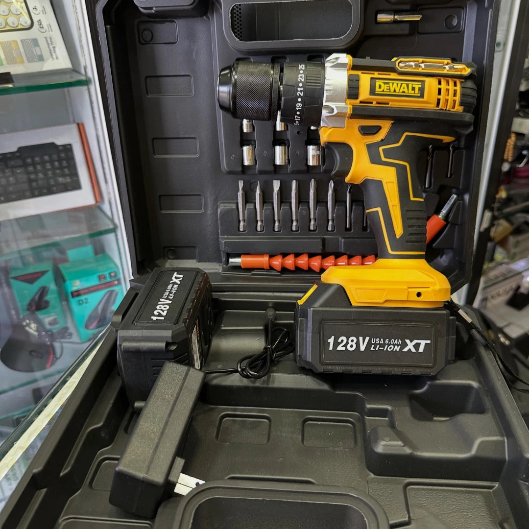 taladro dewalt 128v con 2 baterias