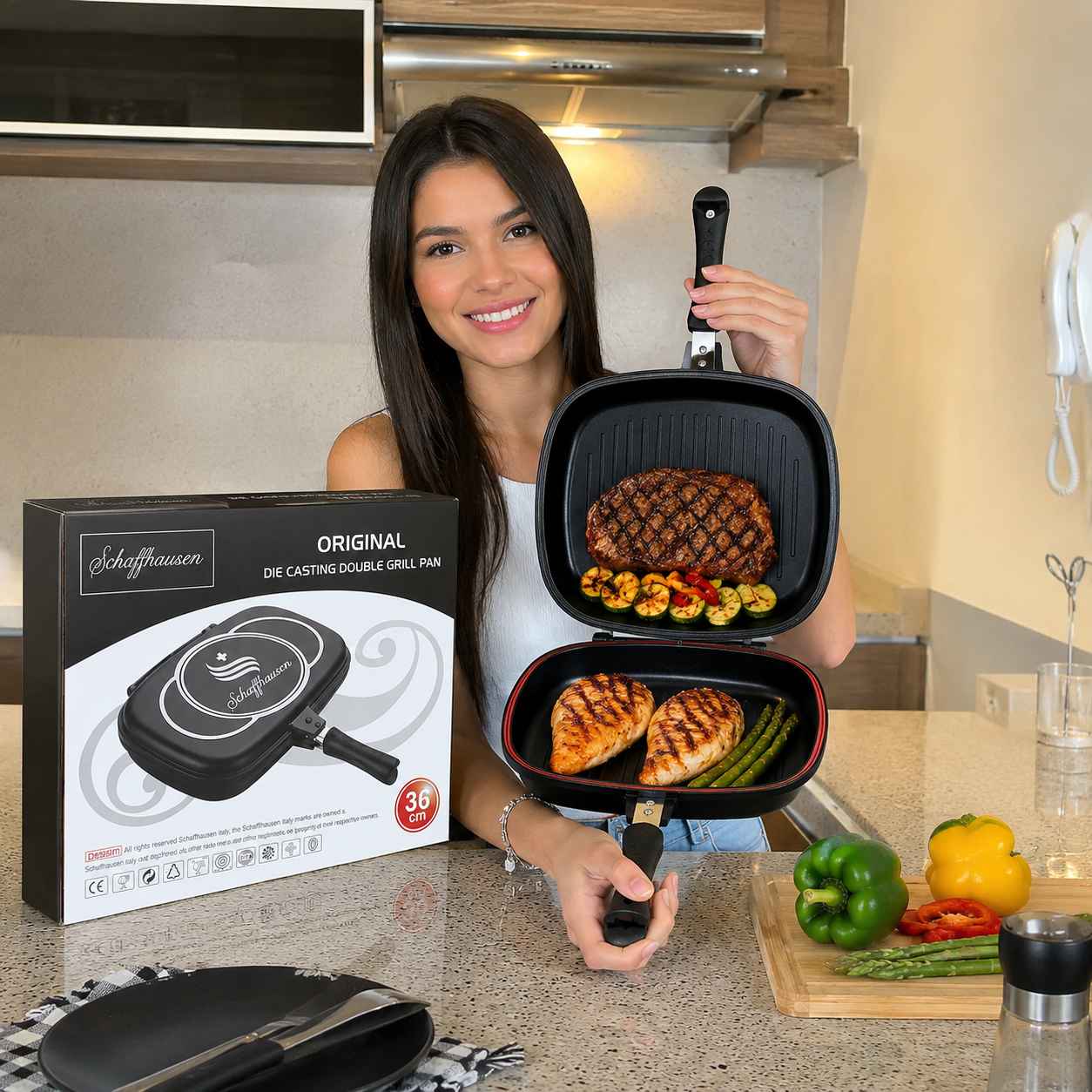 🔥 GRILLMASTER 360™ – La Parrilla Doble Cara Que Transforma Tu Cocina 🔥