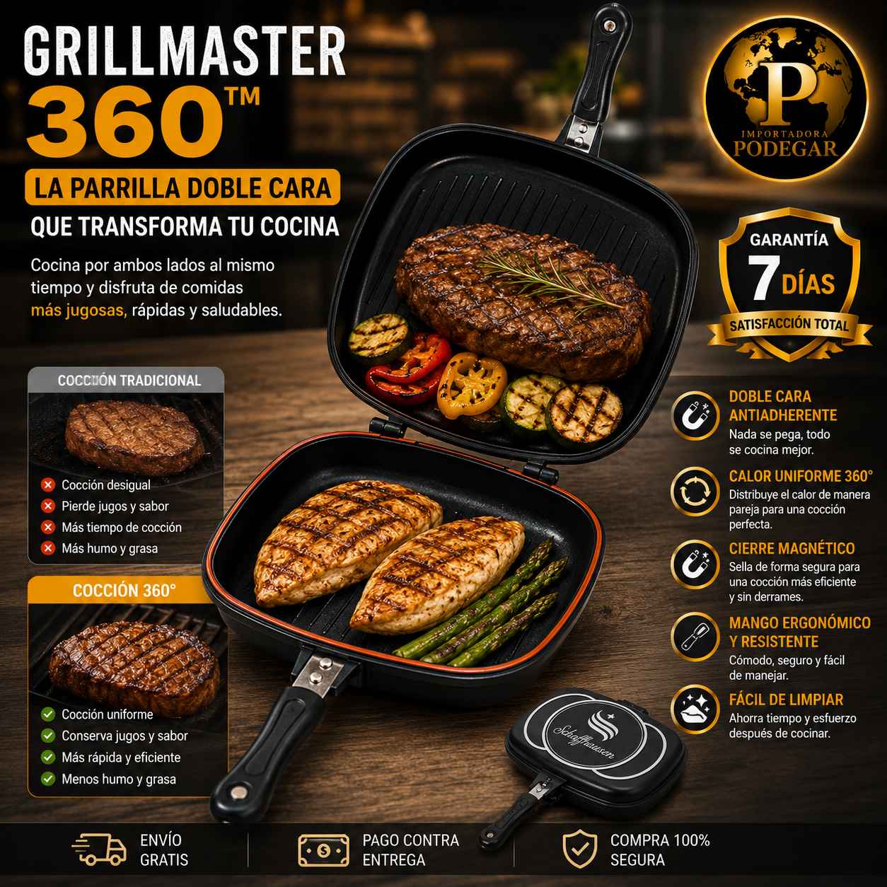 🔥 GRILLMASTER 360™ – La Parrilla Doble Cara Que Transforma Tu Cocina 🔥
